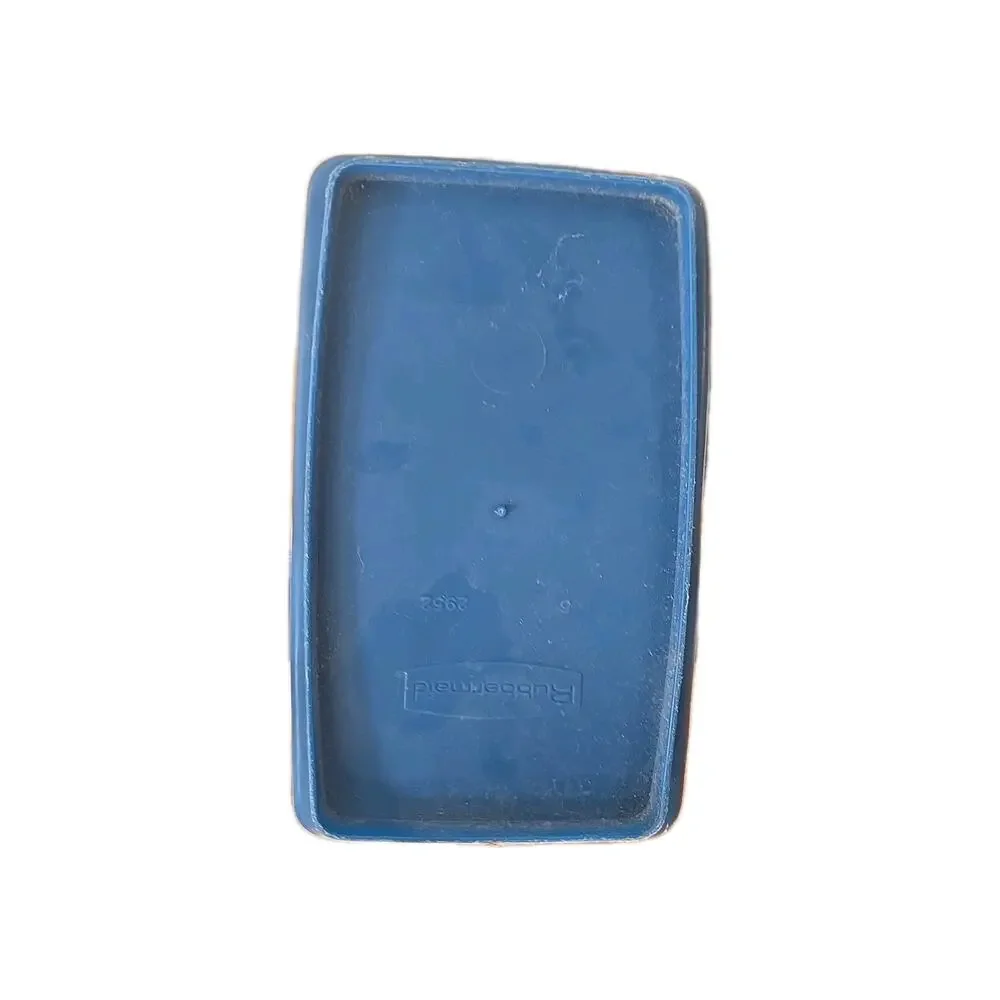 Vtg MCM Rubbermaid Blue Plastic Bathroom Bedroom Office‎ Waste Basket Trash Can